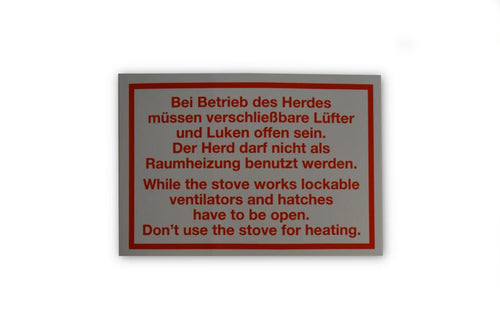 Aufkleber "Bei Herdbetrieb .."