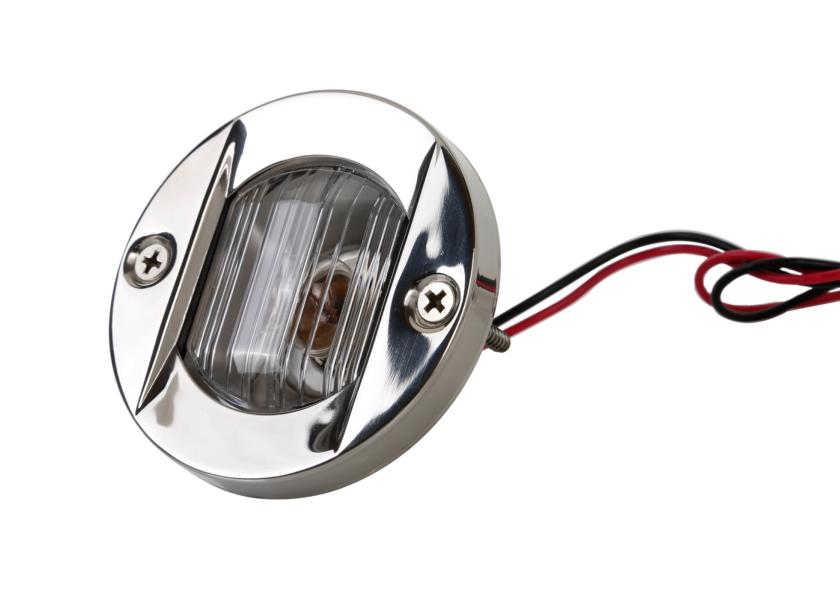 Cockpitleuchte V4A, poliert, rund, 12V