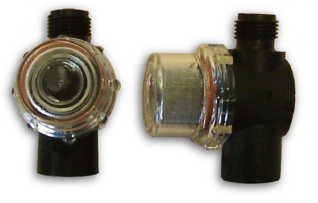 Shurflo-Wasserfilter 1/2" IG x 1/2" AG mit Sichtglas